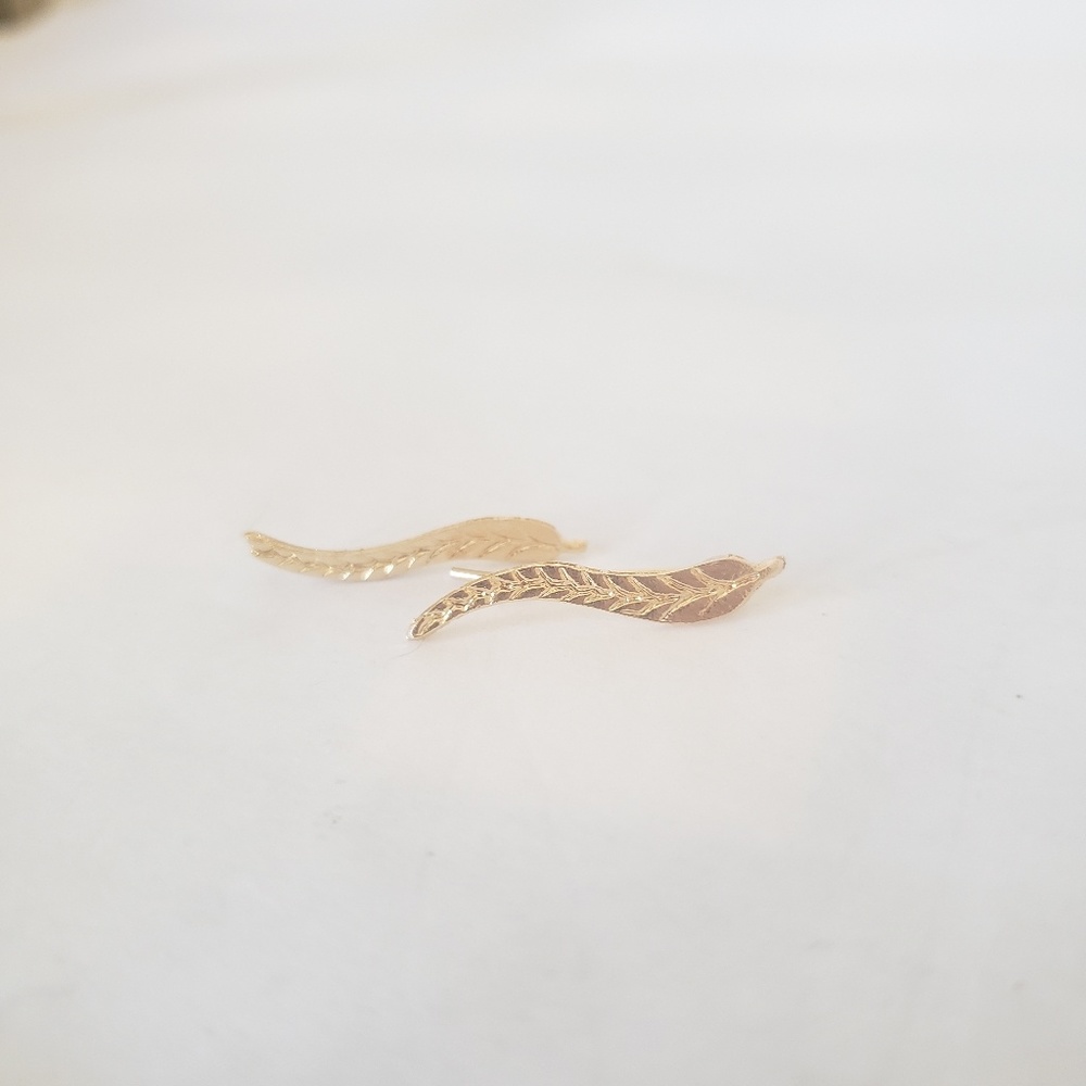 Leaf Shaped Climber Earrings